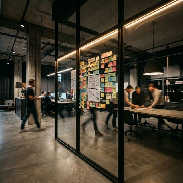 A working session in a modern digital studio